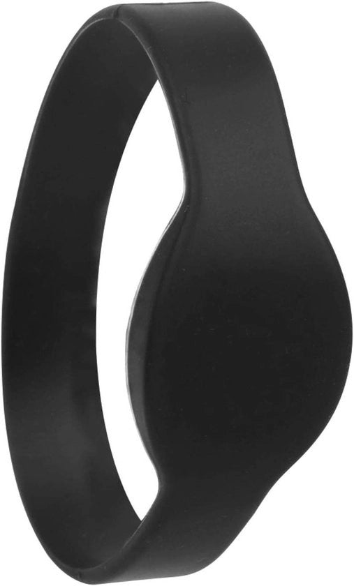 10 pezzi 1356 Mhz RFID-polsband cintura in silicone impermeabile scheda IC per piscina sala di sauna (nero) con anello chiuso