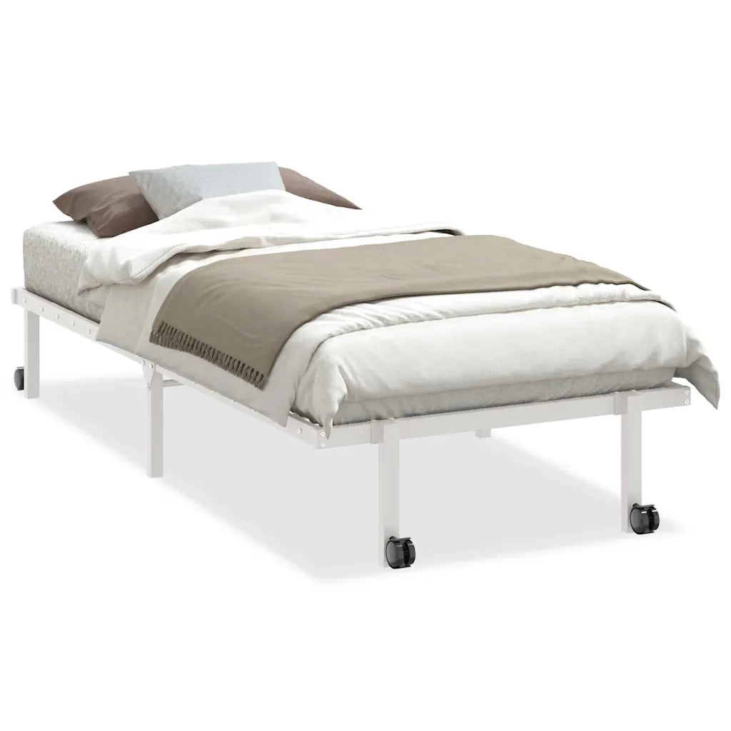 vidaXL Giroletto senza Materasso Pieghevole Bianco 90x200 cm Acciaio