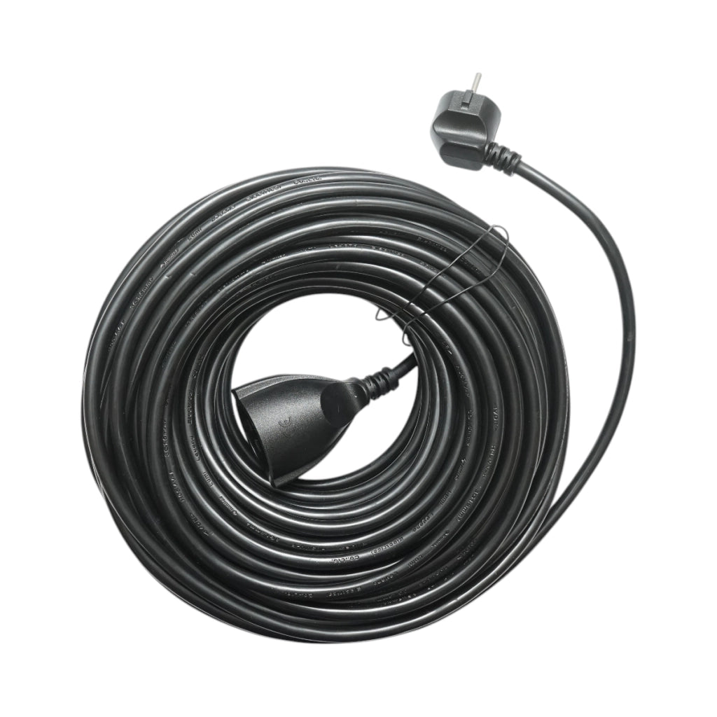 Cavo prolunga elettrico 30m H05VV-F 3x1,5mm nero con presa Schuko 16A/250V