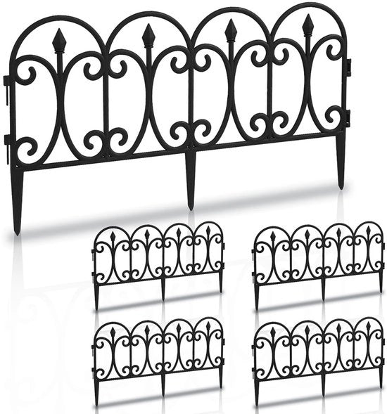 Decorazione in plastica - Bordino - cancelli decorativi - 30 cm alto - nero 30 pezzi