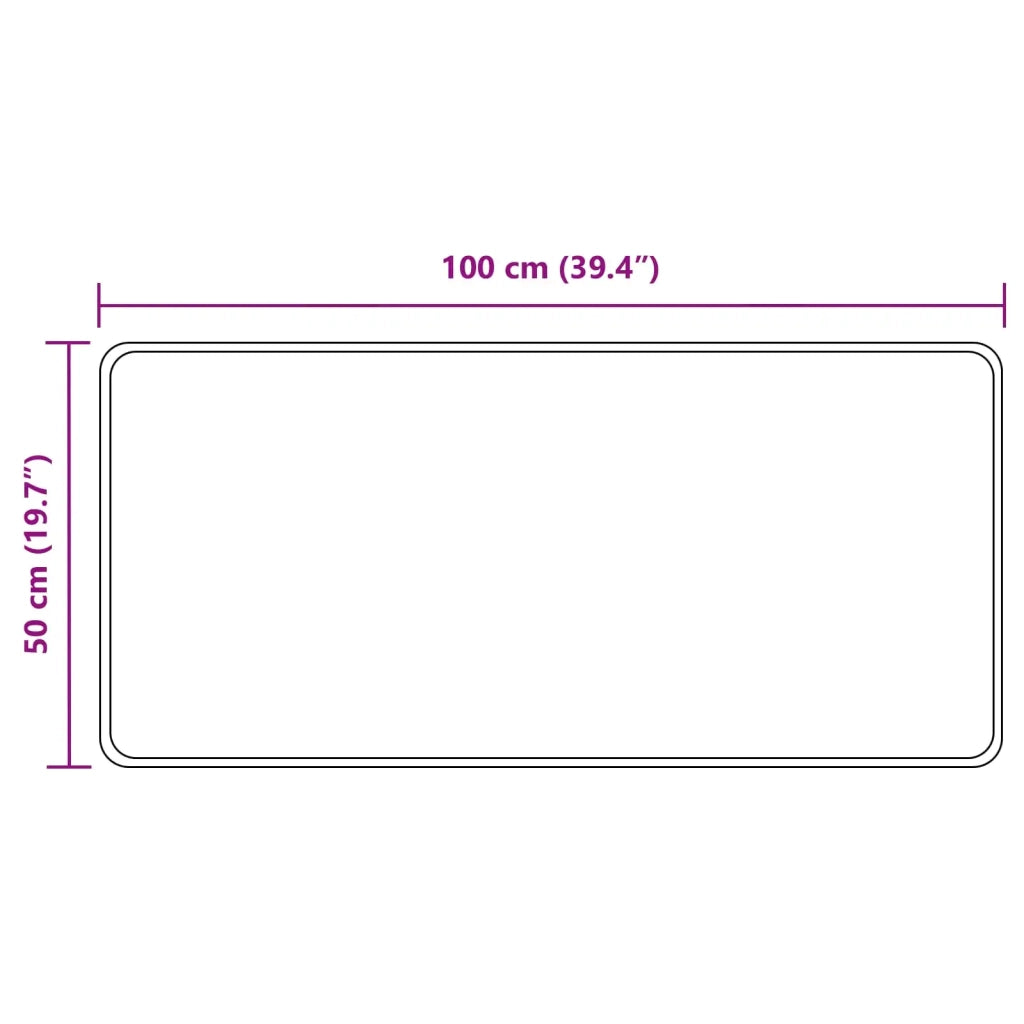 Runner Tappeto MARSA Nero 50 x 100 cm Poliestere e PVC