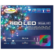 XMASKING HJ30PNK-480-M-DC44 Catena LED 480 MiniLED Multicolore 34 1 m con Controller 8 Giochi di Luce IP44 colore Verde