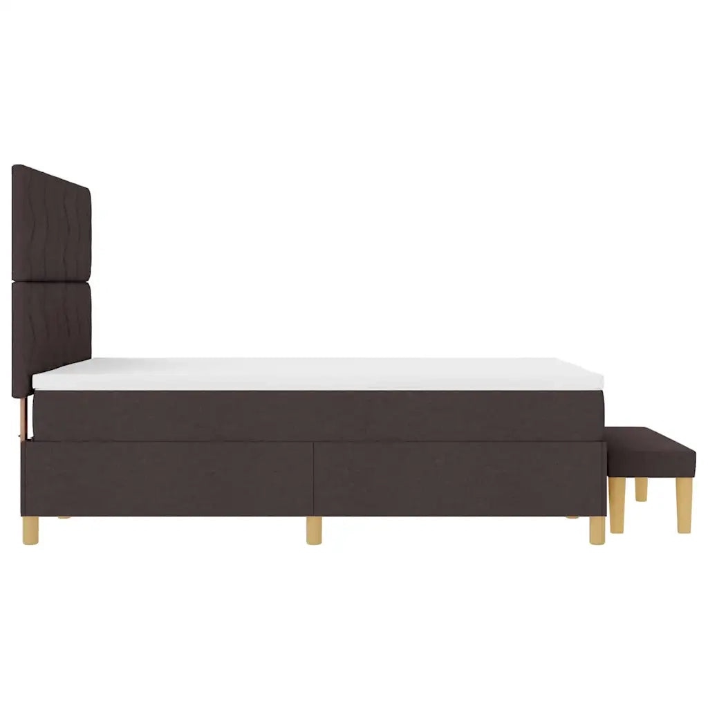 Letto a molle con testiera Marrone scuro 190 x 140 cm Tessuto 3344376