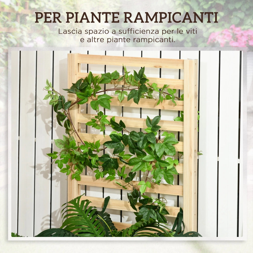 Orto in Cassetta Fioriera con Traliccio per Rampicanti e Fondo Aperto 230x60x110 cm in Legno
