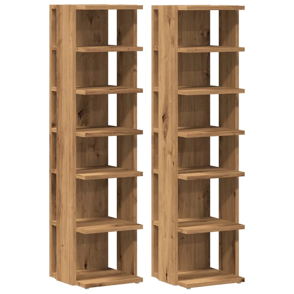 Scarpiere contenitori per scarpe mobili per ingresso corridoio soggiorno set da 2 realizzati a mano legno ingegnerizzato marrone 02_0022127