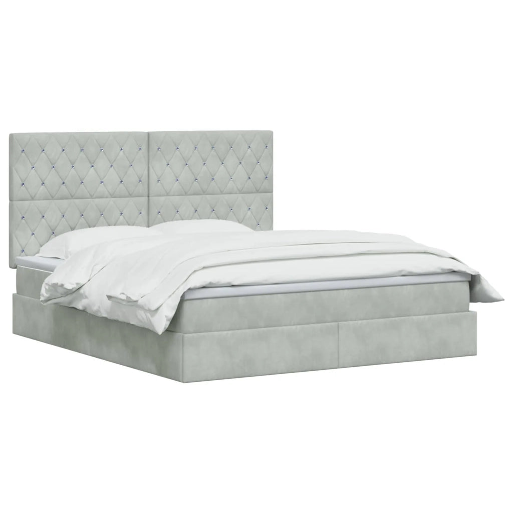 Letto con contenitore e materasso Grigio Chiaro 160 x 200 cm 3459639