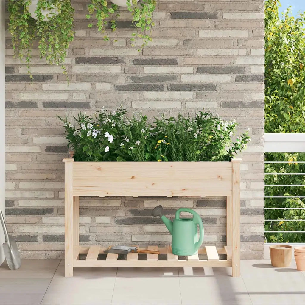 Vaso da giardino con lo scaffale Beige 115 x 59 x 76,5 cm 42006567