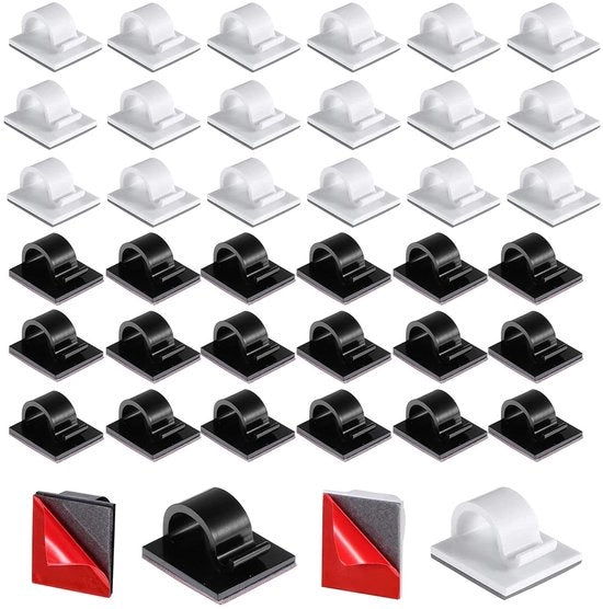 Cablettes autoadesivi per cavi clip per cavi 100 pezzi per LED strip cavo Ethernet cavo aereo cavo Ethernet porta di ricarica USB e cavo audio clip per cavi multifunzionali (medio bianco +)