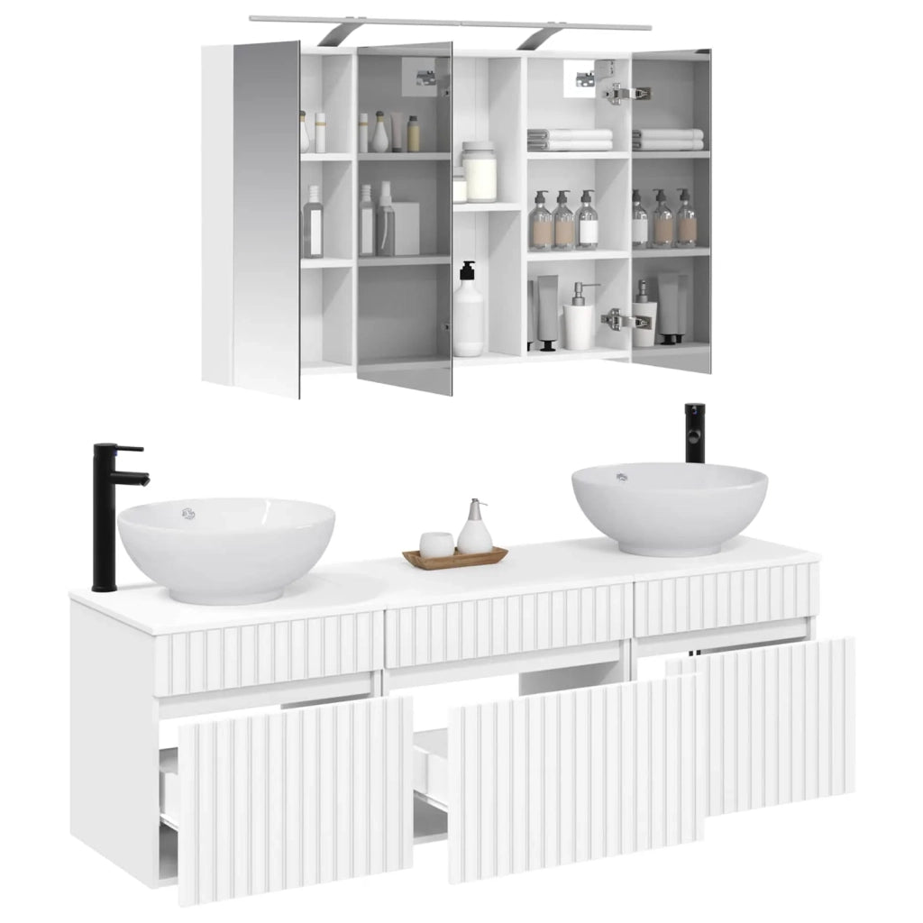Set di Armadi da Bagno 4 pcs Bianco 100 x 14,5 x 70 cm 3406615