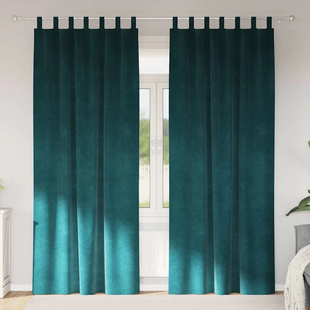 Tende oscuranti 2 pcs Verde Scuro 140 x 260 cm Velluto 4107222