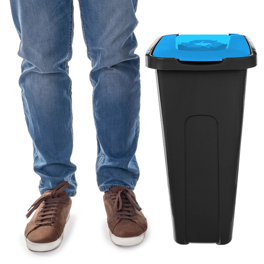 Cestino per rifiuti KADAX da 30 litri, contenitore per la raccolta differenziata con coperchio.
