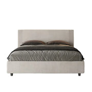 Letto matrimoniale con rete imbottito 160x210 tessuto Labirinto 1 bianco Rosal
