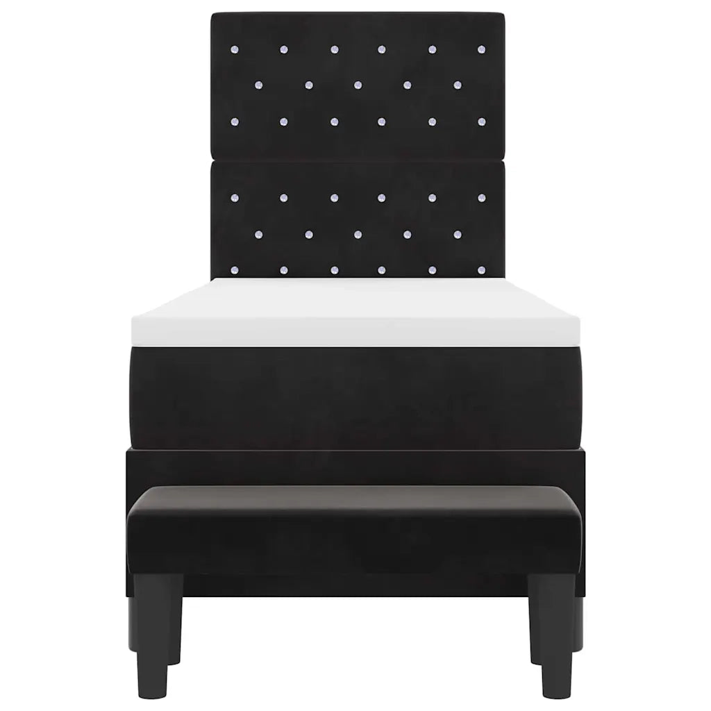 Letto a molle con materasso Nero 80 x 200 cm Velluto 3344410