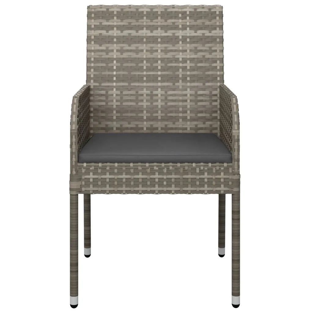 Sedie da Giardino con Cuscini 4 pz in Polyrattan Grigie 319888