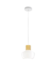 Lampada a Sospensione LED Kino 12W 1300lm 3000K, Struttura in Metallo e Vetro Borosilicato Bianco, Ø220mm - Lampada a Sospensione Design
