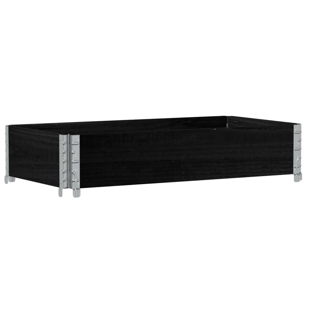 Fioriera rialzata per piante fiori terrazza giardino 100 x 50 cm legno massello di pino nero 02_0037286