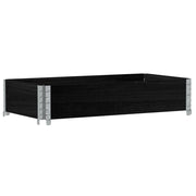 Fioriera rialzata per piante fiori terrazza giardino 100 x 50 cm legno massello di pino nero 02_0037286
