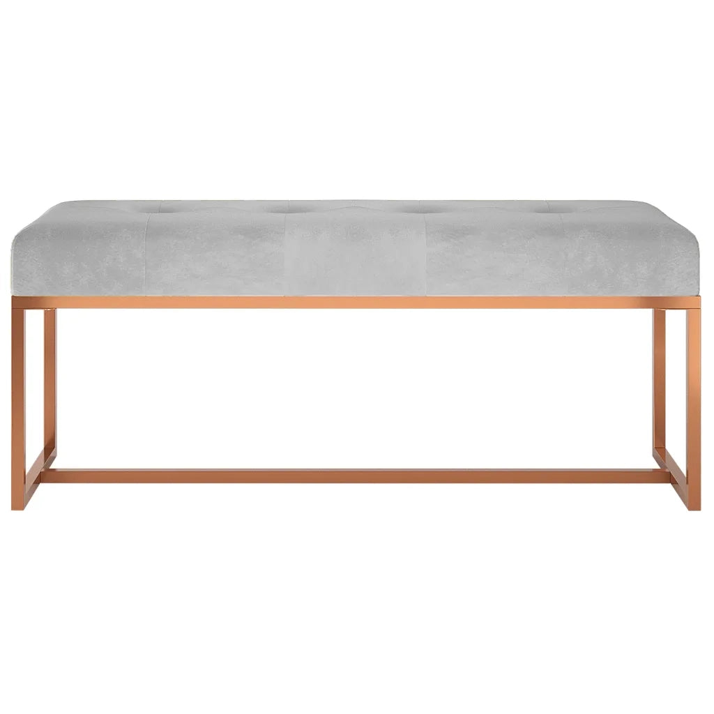 Panca Grigia 110x36x45 cm in Velluto 350603