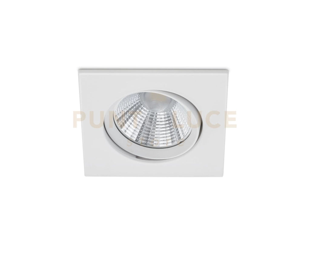 PAMIR FARETTO DA INCASSO LED 5,5W 345lm, 3000K QUADRATO ORIENTABILE BIANCO IP23 8,5X8,5CM