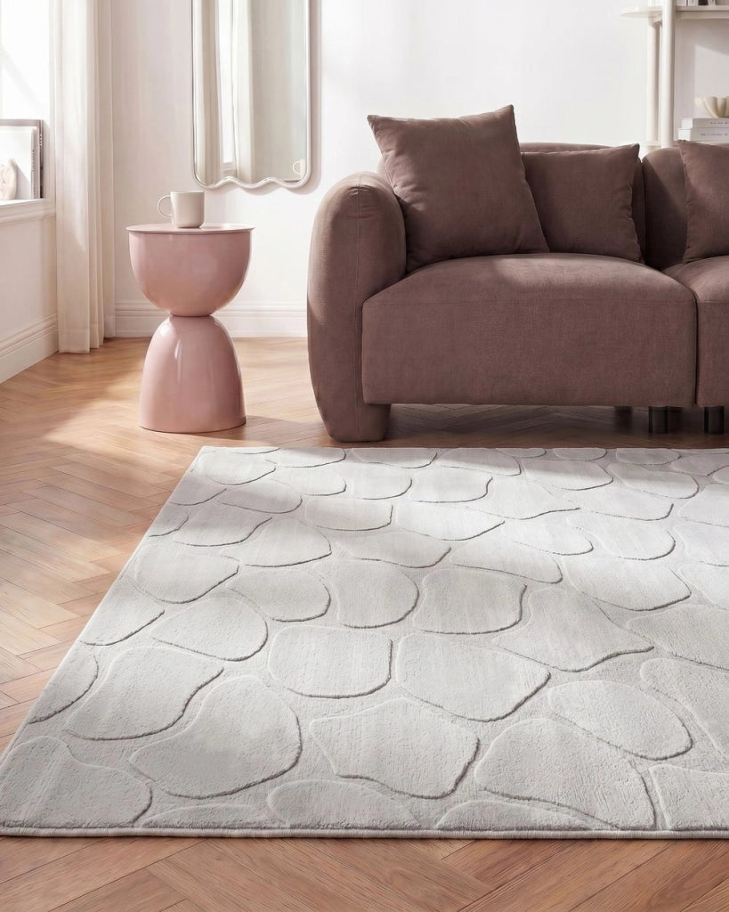 Tappeto decorativo rettangolare in jacquard, 160 x 230 cm, tortora design elegante