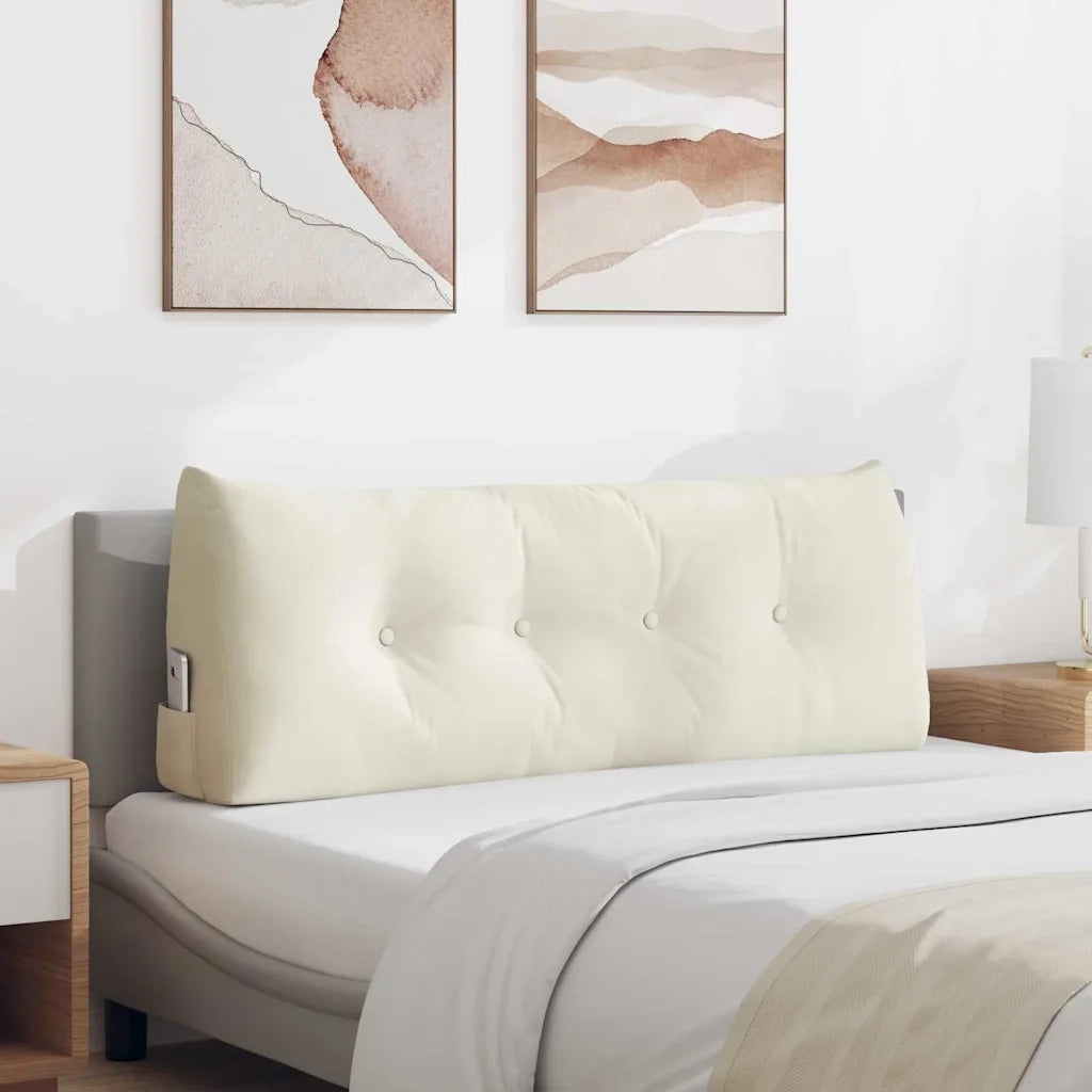 Cuscino per Schiena Crema 120 x 24 x 50 cm Velluto 42014496