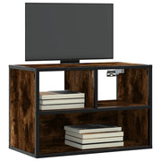 Mobile TV Rovere Fumo 60x31x39,5 cm Legno Multistrato e Metallo 848916