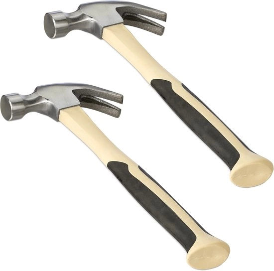 Set di 2 martelli a molla ergonomici con impugnatura in fibra di vetro