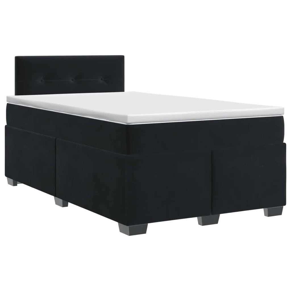 Letto box spring con materasso Nero 120 x 190 cm Velluto 3450676