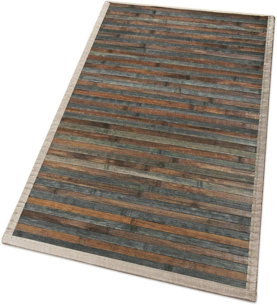 Tappeto Bamboo Legno 50x370 cm Stuoia Cucina Degradè Tovaglietta Colazione Retro Antiscivolo Tortora