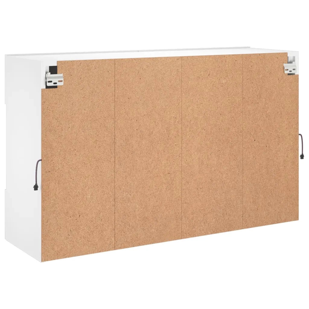 Mobile TV a Parete con Luci LED Bianco 98,5x30x60,5 cm 837106