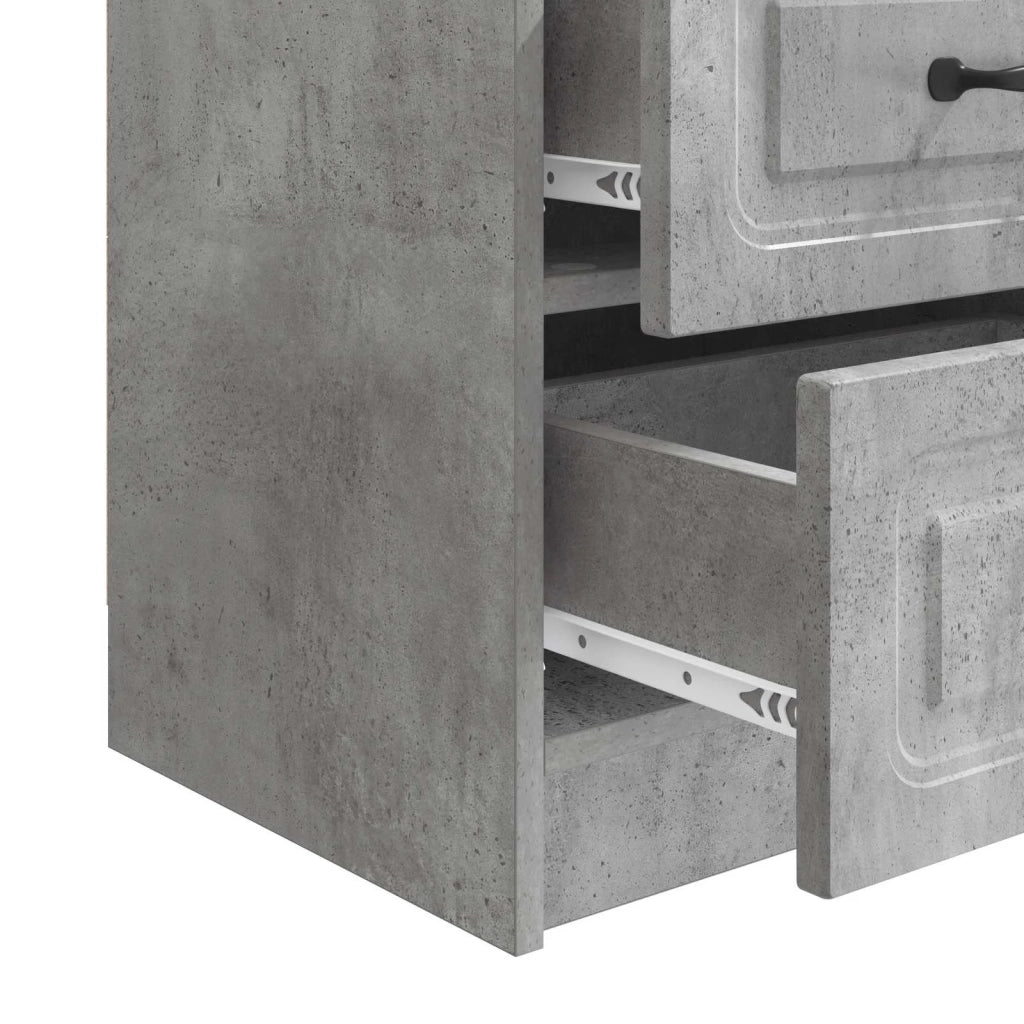 Armadio da Notte 2 pcs Grigio Cemento 43 x 34,5 x 44,5 cm