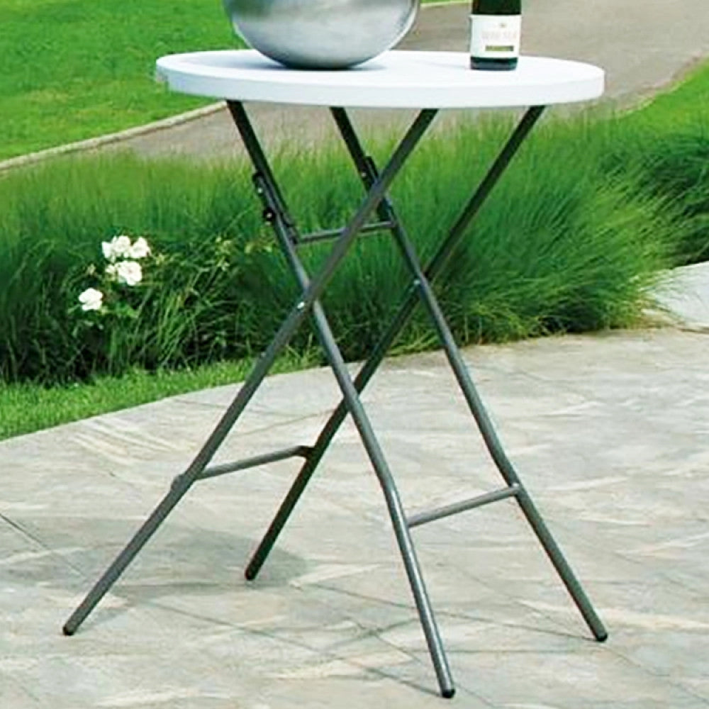 Tavolo Catering Pieghevole 80x110 h cm in Acciaio Bianco