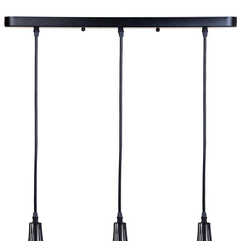 Plafoniera in metallo nero 58x17x94h