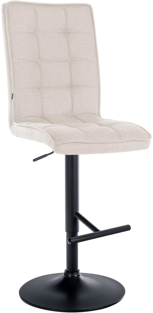 Sgabello da bar Peking in tessuto crema,nero