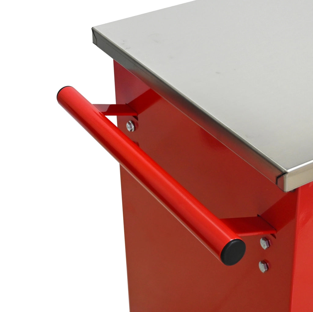 Carrello portautensili a 4 cassetti con ruote e serratura rosso e nero HOMVRA
