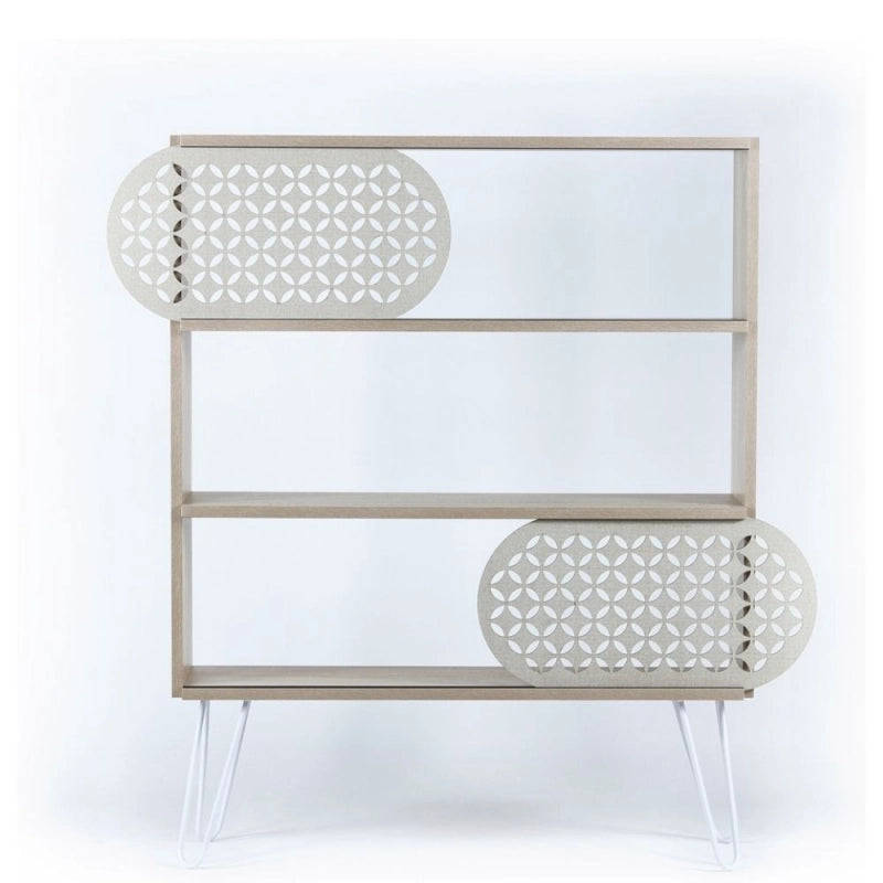 Libreria 3 ripiani Illia rovere nero 94x25x117