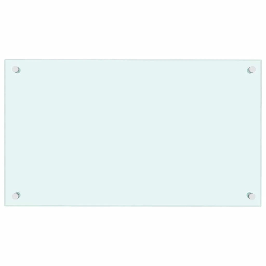 Set di 2 paraschizzi per cucina facili da pulire 70 x 40 cm vetro temperato bianco 02_0055726
