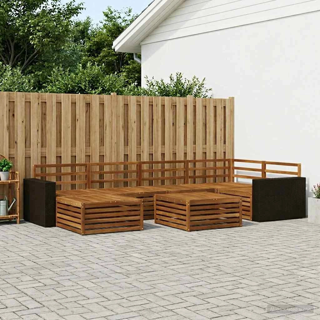 Set di divani da esterno 7 pz Naturale 3383602