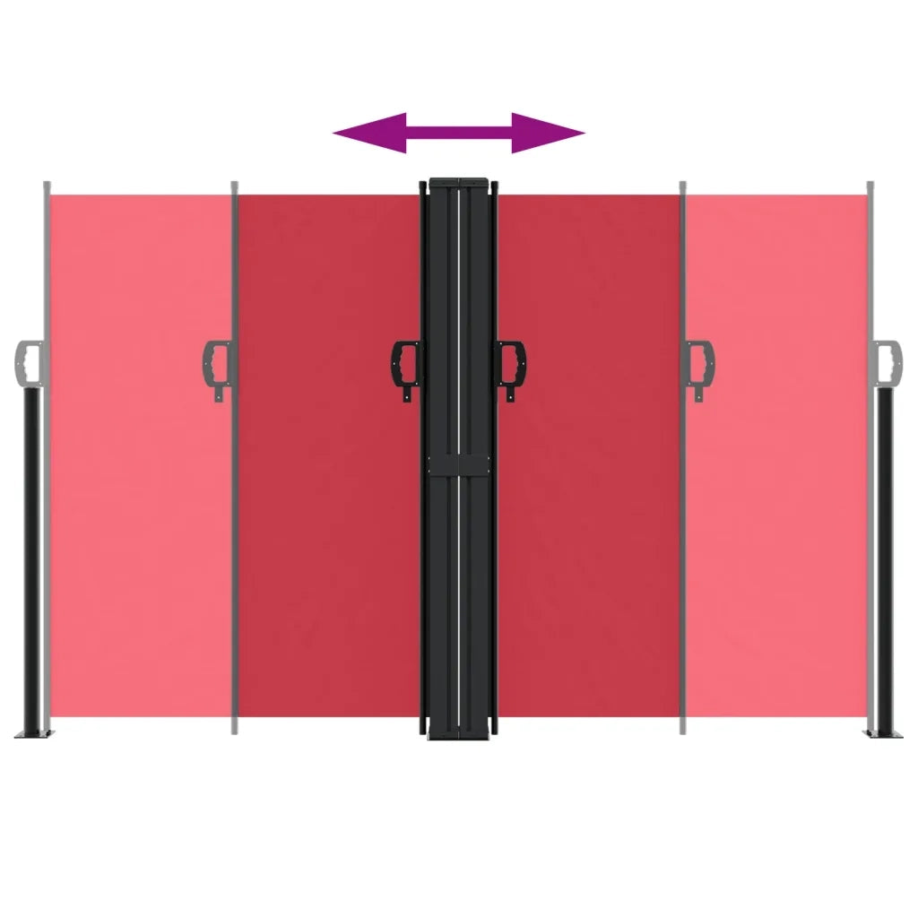 Tenda da Sole Laterale Retrattile-Tenda parasole per giardino Rossa 160x1000 cm