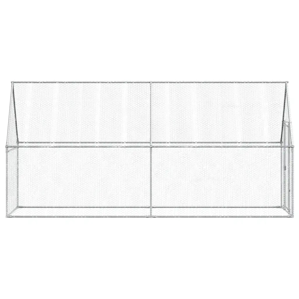 vidaXL Gabbia per Polli Argento 100x100x190 cm in Acciaio Zincato