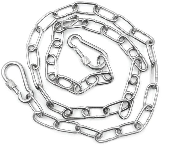 Catena di sicurezza per cancelli 100 cm - Acciaio inossidabile - Robusto/Duraturo - Resistente all'acqua - Ferro da stella - Design moderno - Chiusura per cancelli