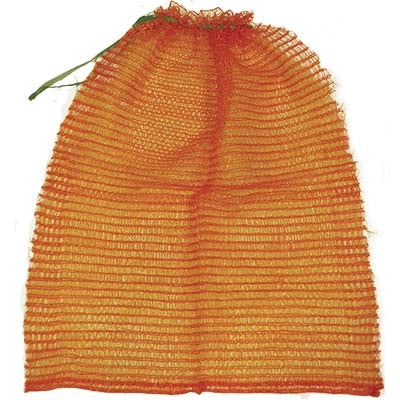 SACCO RASCHEL A RETE - PP ARANCIO/ROSSO CM 35X50 PORTATA KG 5-10- 100 pezzi