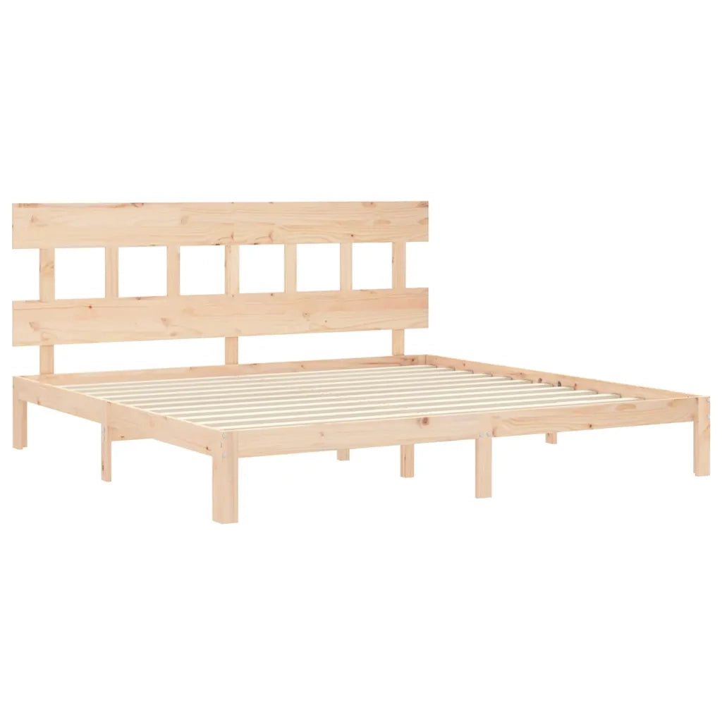 Giroletto senza Materasso-Struttura Letto 200x200 cm in Legno Massello di Pino 299783
