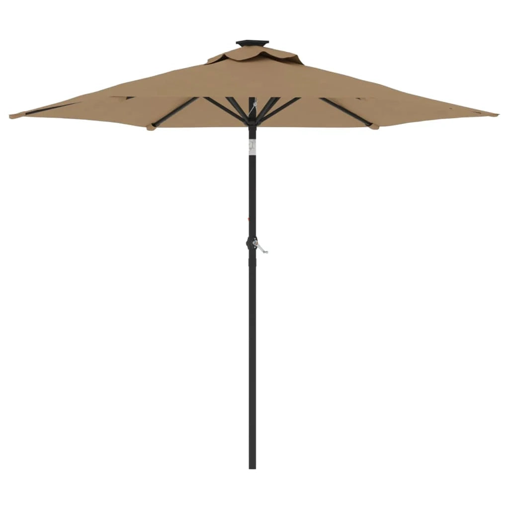 Ombrellone da giardino inclinabile con manovella 225 x 225 x 212 cm poliestere color tortora 02_0056368
