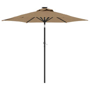 Ombrellone da giardino inclinabile con manovella 225 x 225 x 212 cm poliestere color tortora 02_0056368