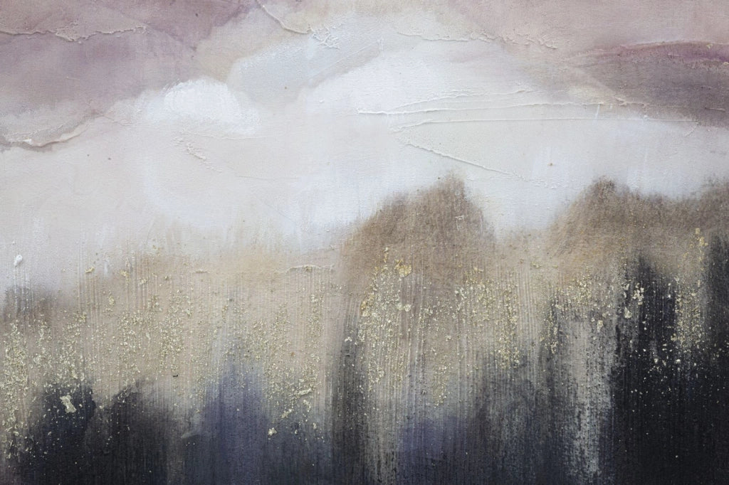 Dipinto su Tela Pink Mountain 80x2,7x60 cm in Legno di Pino e Canvas Multicolor