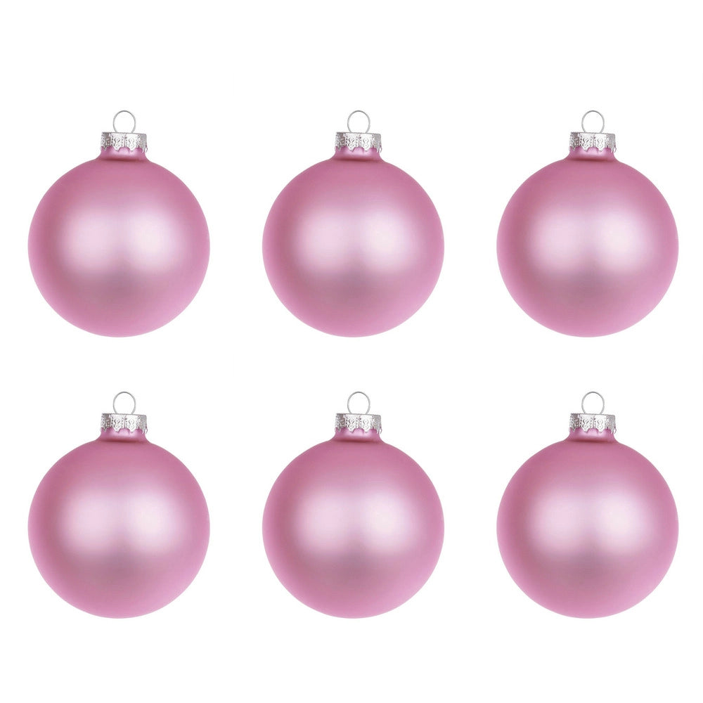 Pallina di Natale Rosa Opaco in Vetro Addobbi Albero Diametro: 80 mm