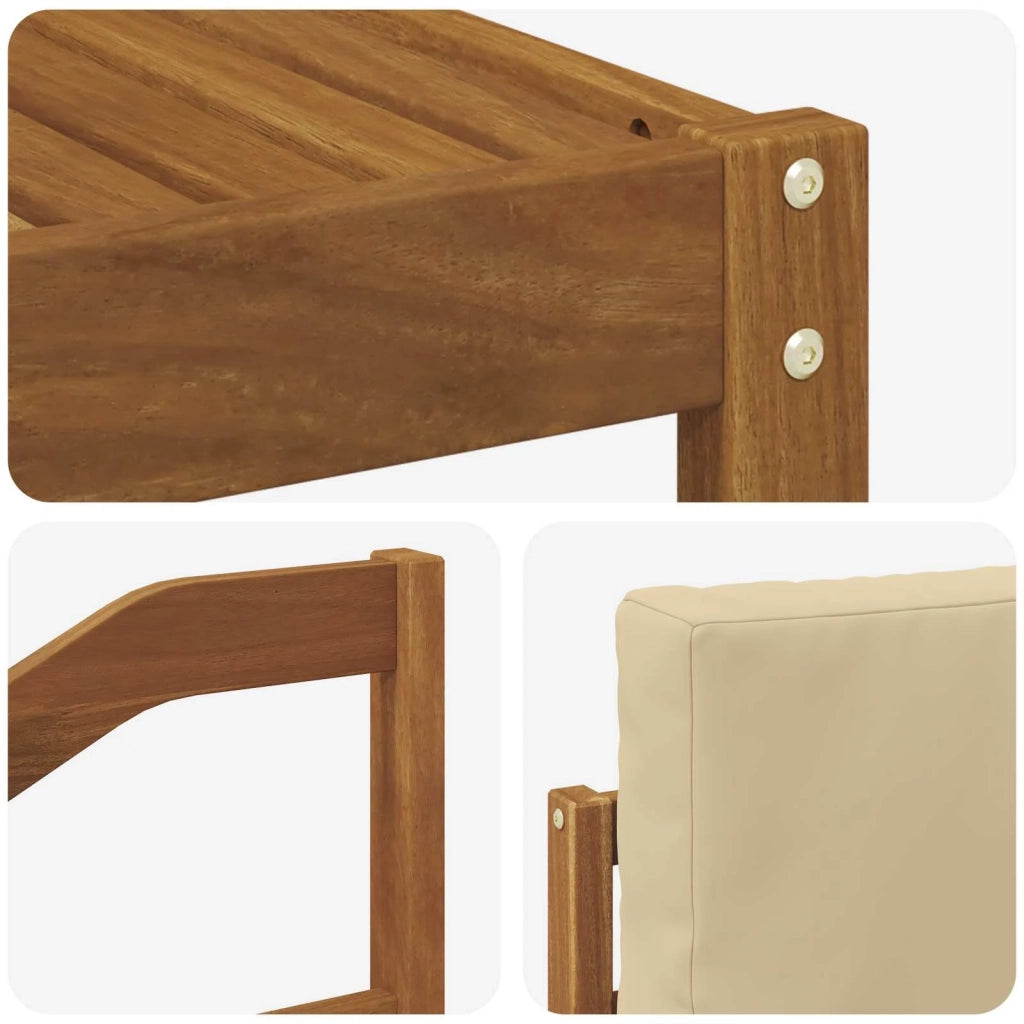 Set di divani da esterno con cuscino 10 pcs Naturale e Beige 3367036