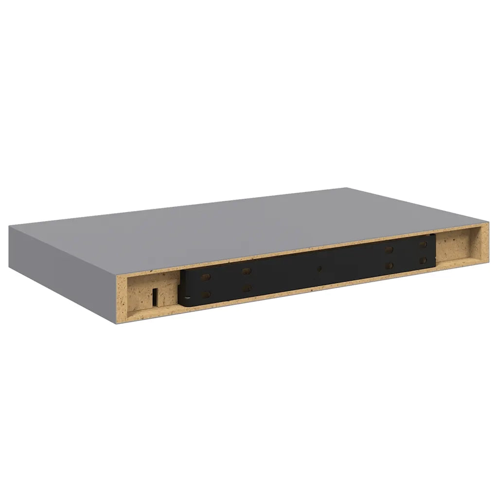 2 pz Scaffali a Parete | Ripiano a parete | Mensole a Parete Grigi 40x23x3,8 cm in MDF