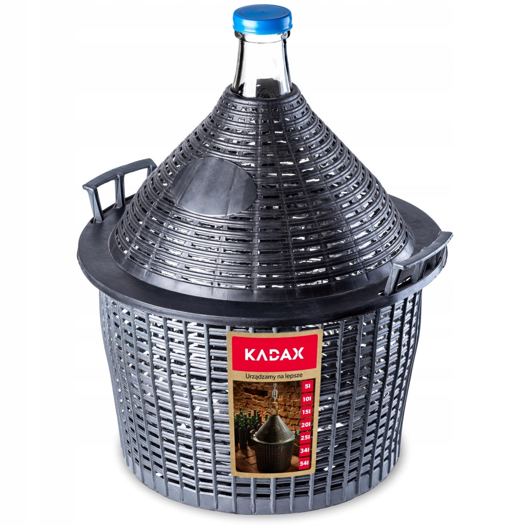 KADAX Lady's Balloon Bottiglia da 34 litri per vino e liquori in un cestino Bottiglia da gallone per vino con tappo
